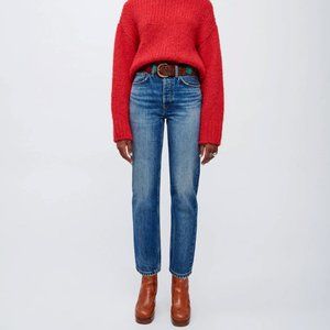 RE/DONE High-Rise 70s Stovepipe Jeans In Vintage Lapis | Size 28